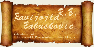 Ravijojla Babušković vizit kartica